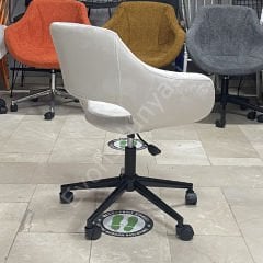 Store Çalışma Sandalyesi Kırmızı Deri - Krom