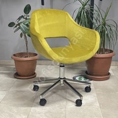 Store Çalışma Sandalyesi Pembe Deri - Krom