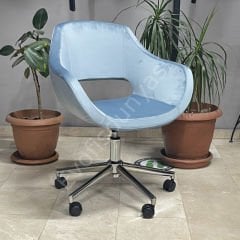 Store Çalışma Sandalyesi Kırmızı Deri - Krom