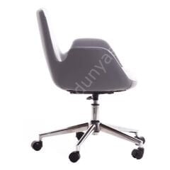 Begüm Deri Çalışma Koltuğu Gri - Krom