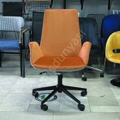 Begüm Şef Koltuğu Siyah Boya - Turuncu Gri