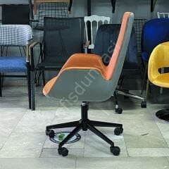 Begüm Şef Koltuğu Siyah Boya - Turuncu Gri