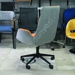 Begüm Şef Koltuğu Siyah Boya - Turuncu Gri