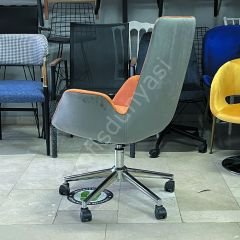 Begüm Şef Koltuğu Krom - Turuncu Gri