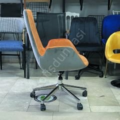 Begüm Şef Koltuğu Krom - Turuncu Gri