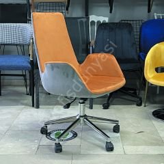 Begüm Şef Koltuğu Krom - Turuncu Gri