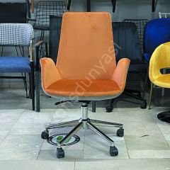 Begüm Şef Koltuğu Krom - Turuncu Gri