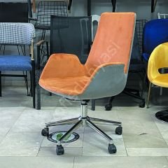 Begüm Şef Koltuğu Krom - Turuncu Gri