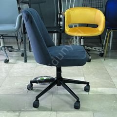 Ditha Kolsuz Çalışma Sandalyesi Antrasit Kumaş - Siyah Boya