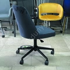 Ditha Kolsuz Çalışma Sandalyesi Antrasit Kumaş - Siyah Boya