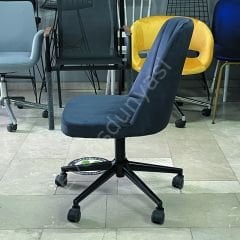 Ditha Kolsuz Çalışma Sandalyesi Antrasit Kumaş - Siyah Boya