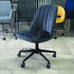 Ditha Kolsuz Çalışma Sandalyesi Antrasit Kumaş - Siyah Boya