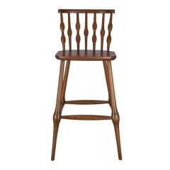 Boncuk Ahşap Bar Sandalyesi Siyah Lake