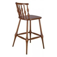 Boncuk Ahşap Bar Sandalyesi Siyah Lake