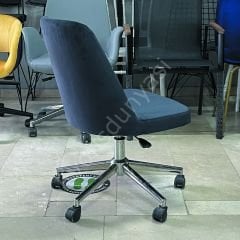 Ditha Kolsuz Çalışma Sandalyesi Antrasit Kumaş - Krom