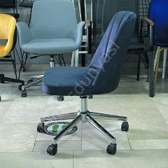 Ditha Kolsuz Çalışma Sandalyesi Antrasit Kumaş - Krom