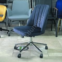 Ditha Kolsuz Çalışma Sandalyesi Antrasit Kumaş - Krom