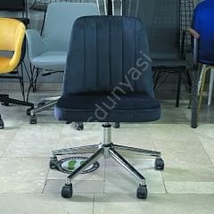 Ditha Kolsuz Çalışma Sandalyesi Antrasit Kumaş - Krom