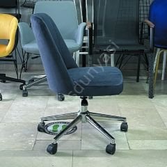 Ditha Kolsuz Çalışma Sandalyesi Antrasit Kumaş - Krom