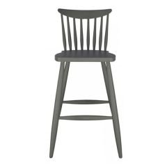 Kırlangıç Ahşap Bar Sandalyesi Koyu Gri