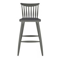 Kırlangıç Ahşap Bar Sandalyesi Koyu Gri