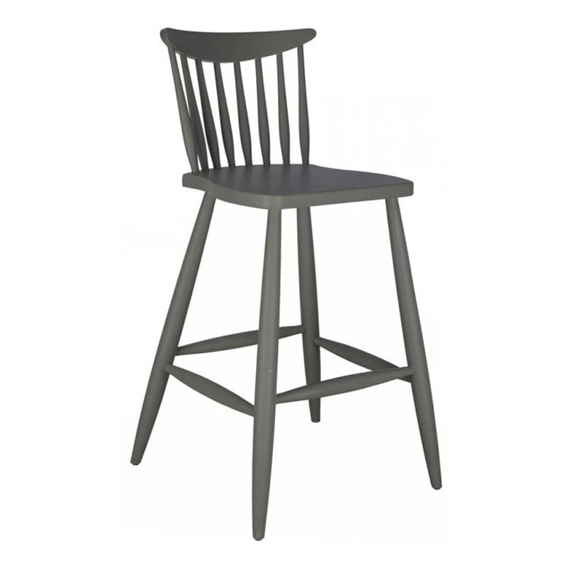 Kırlangıç Ahşap Bar Sandalyesi Koyu Gri