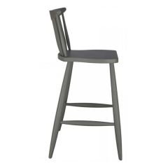Kırlangıç Ahşap Bar Sandalyesi Koyu Gri
