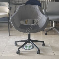 Store Çalışma Sandalyesi Gri Kumaş - Siyah Boya