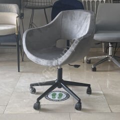 Store Çalışma Sandalyesi Gri Kumaş - Siyah Boya