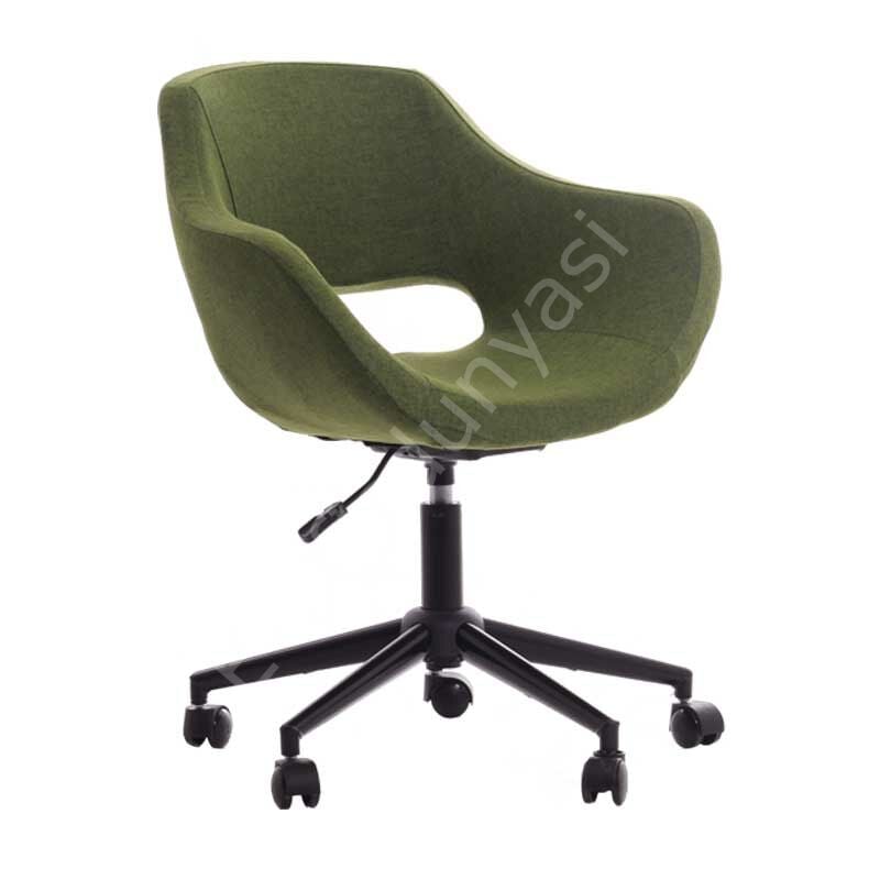 Store Çalışma Sandalyesi Yeşil Keten - Siyah Boya