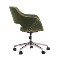 Store Çalışma Sandalyesi Yeşil Keten - Krom