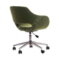 Store Çalışma Sandalyesi Yeşil Keten - Krom