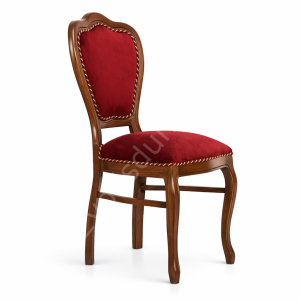 Klasik Ahşap Sandalye Ceviz Kırmızı