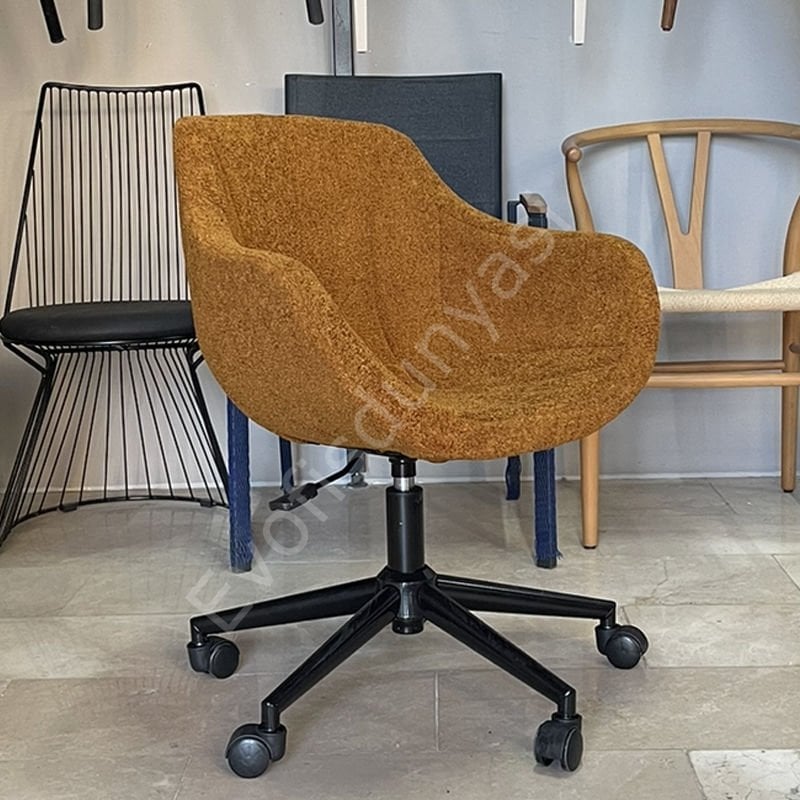 Elite Megan Bilgisayar ve Çalışma Sandalyesi Hardal - Siyah Boya