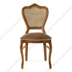 Klasik Oymalı Ahşap Sandalye Ceviz