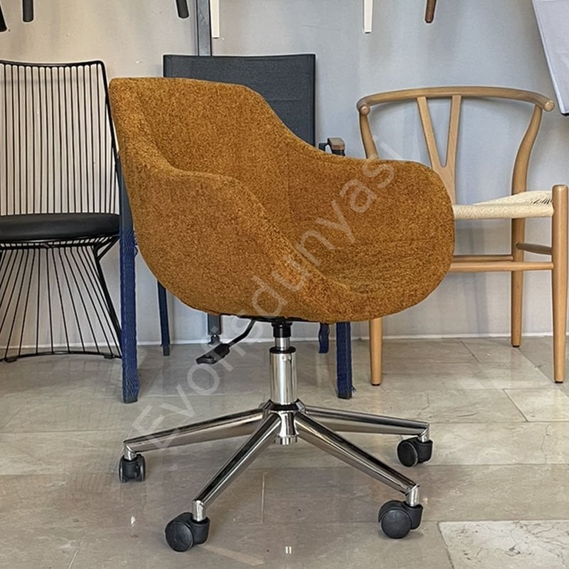 Elite Megan Bilgisayar ve Çalışma Sandalyesi Hardal - Krom