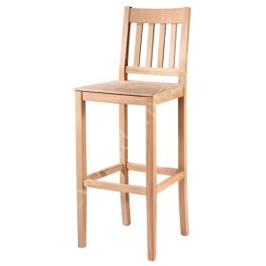 Ham Ahşap Çıtalı Izgaralı Bar Sandalyesi