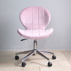İzmir Çalışma Sandalyesi Pembe - Krom