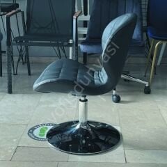 İzmir Çalışma Sandalyesi Siyah Deri - Tepsi