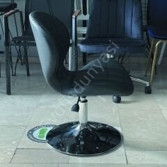 İzmir Çalışma Sandalyesi Siyah Deri - Tepsi