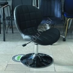 İzmir Çalışma Sandalyesi Siyah Deri - Tepsi