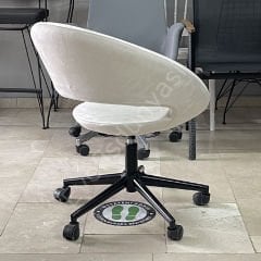 Song Çalışma Koltuğu Krem Kumaş - Siyah Boya