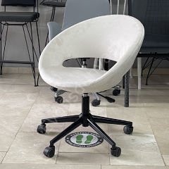 Song Çalışma Koltuğu Krem Kumaş - Siyah Boya