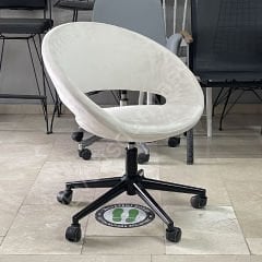 Song Çalışma Koltuğu Krem Kumaş - Siyah Boya