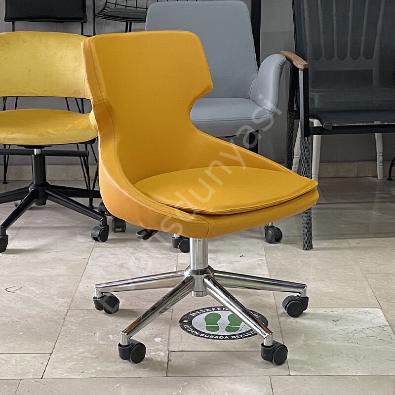 Sude Çalışma Koltuğu Sarı - Krom