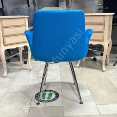 Begüm Metal Konik Ayak Cafe Sandalyesi Mavi
