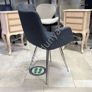 Begüm Metal Konik Ayak Cafe Sandalyesi Koyu Gri
