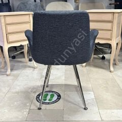 Begüm Metal Konik Ayak Cafe Sandalyesi Koyu Gri