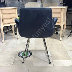 Begüm Metal Konik Ayak Cafe Sandalyesi Antrasit Kumaş