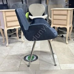 Begüm Metal Konik Ayak Cafe Sandalyesi Antrasit Kumaş